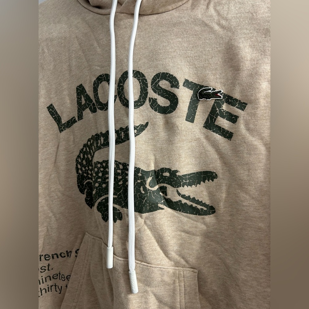 Lacoste Mens Loose Fit Crocodile Hoodie - Picture 3 of 9
